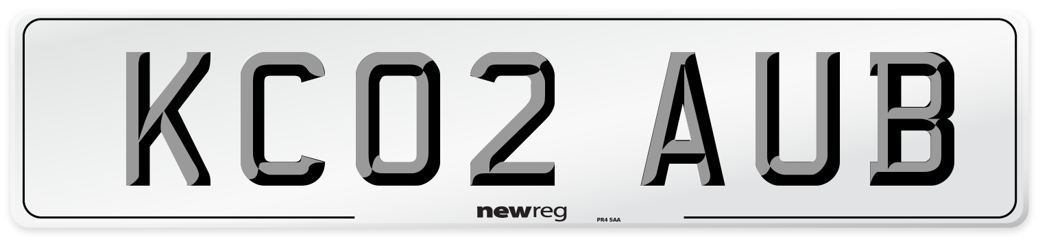 KC02 AUB Number Plate from New Reg